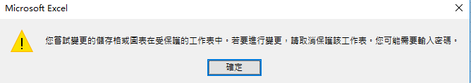 表示目前工作表保護中